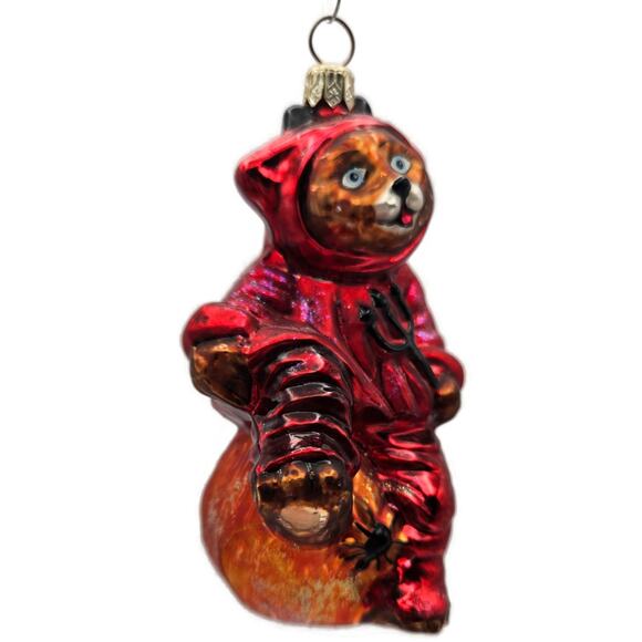 Christopher Radko You Little Devil Bear Pumpkin Halloween Christmas Ornament - Picture 3 of 13